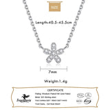TrustDavis 925 Sterling Silver Flower CZ Necklace For Women