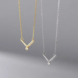 TrustDavis 925 Silver CZ Short Necklace For Women