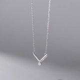 TrustDavis 925 Silver CZ Short Necklace For Women