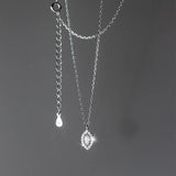 TrustDavis 925 Sterling Silver Twinkling Eye CZ Necklace for Daughter