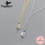 TrustDavis 925 Sterling Silver Twinkling Eye CZ Necklace for Daughter