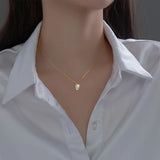 TrustDavis 925 Sterling Silver Twinkling Eye CZ Necklace for Daughter