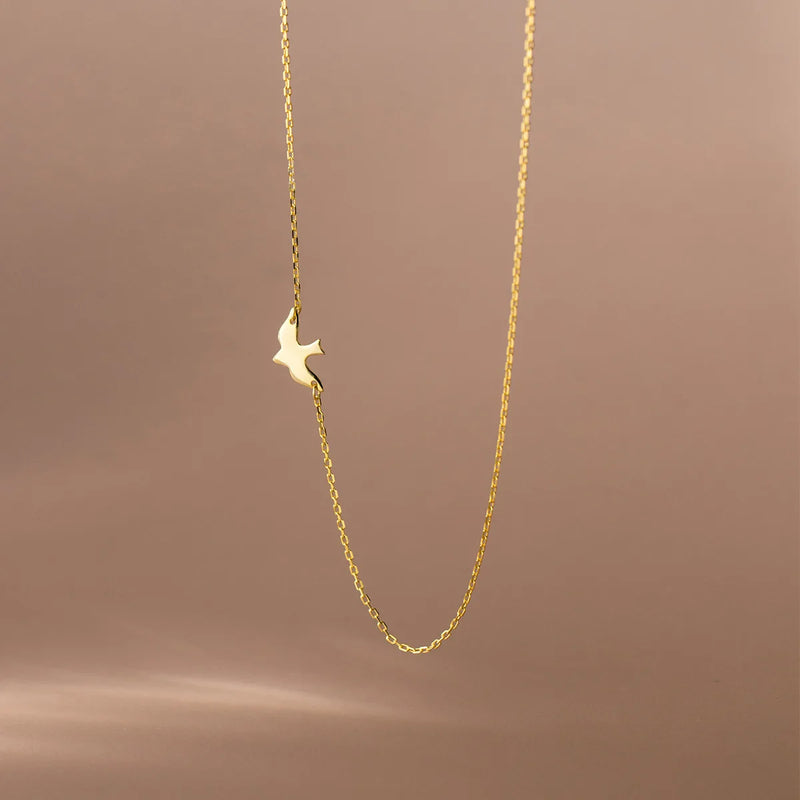 TrustDavis 925 Sterling Silver Bird Necklace For Women Wedding Jewelry Gift