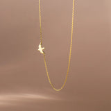 TrustDavis 925 Sterling Silver Bird Necklace For Women Wedding Jewelry Gift