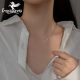 925 Sterling Silver Heart Beads Chain Necklace for Women