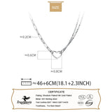 925 Sterling Silver Heart Beads Chain Necklace for Women
