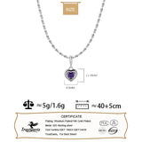 TrustDavis 925 Silver Heart Pendant Necklace for Women Lady Birthday Gift
