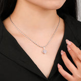 TrustDavis 925 Silver Heart Pendant Necklace for Women Lady Birthday Gift