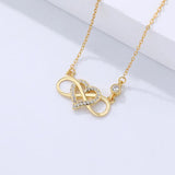 TrustDavis 925 Silver Necklace Infinite Love Heart Pendant Gift for Women Girls