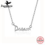 Davis 925 Silver Necklace DREAM Short for Women Office Lady Birthday Gift