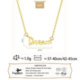 Davis 925 Silver Necklace DREAM Short for Women Office Lady Birthday Gift