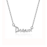 Davis 925 Silver Necklace DREAM Short for Women Office Lady Birthday Gift