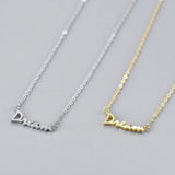 Davis 925 Silver Necklace DREAM Short for Women Office Lady Birthday Gift