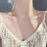 Davis 925 Silver Moon Star CZ Choker Necklace for Women