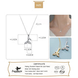 925 Silver Necklace Whale Tails Love Pendant Gift