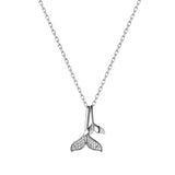 925 Silver Necklace Whale Tails Love Pendant Gift