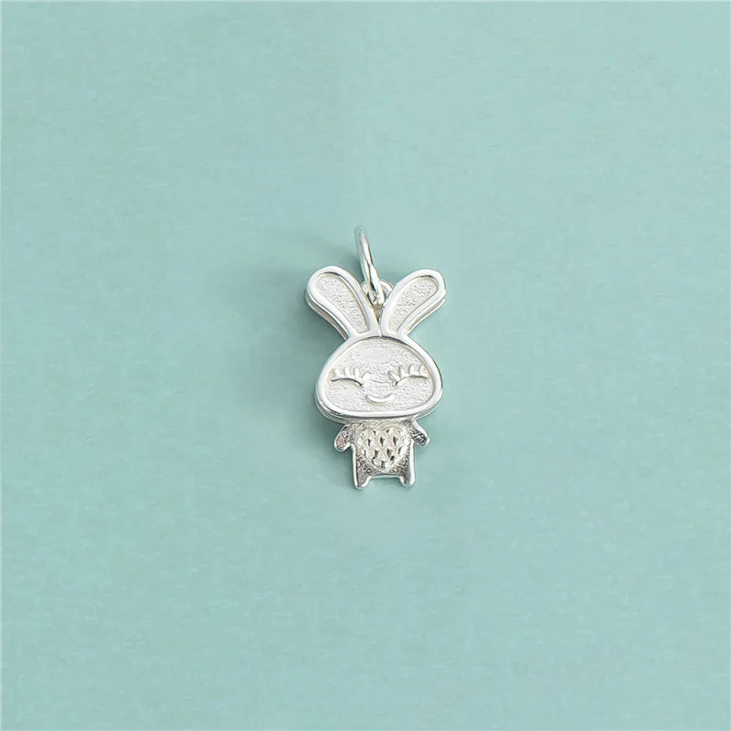 925 Sterling Silver Rabbit Charm Pendant DIY Accessories