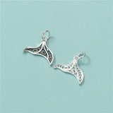 TrustDavis Mermaid Tail Charm Pendant 925 Sterling Silver Necklace