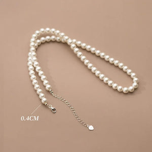 TrustDavis 925 Silver Shell Beads Pendant Necklace for Women Girls
