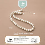 TrustDavis 925 Silver Shell Beads Pendant Necklace for Women Girls