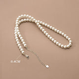 TrustDavis 925 Silver Shell Beads Pendant Necklace for Women Girls