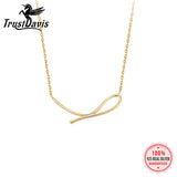 TrustDavis 925 Silver Geometric Line Necklace Women Lady Birthday Gift