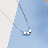 TrustDavis 925 Silver Necklace Geometric Office Lady Fine Jewelry Gift