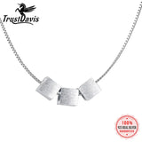 TrustDavis 925 Silver Necklace Geometric Office Lady Fine Jewelry Gift