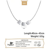 TrustDavis 925 Silver Necklace Geometric Office Lady Fine Jewelry Gift