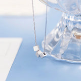 TrustDavis 925 Silver Necklace Geometric Office Lady Fine Jewelry Gift