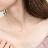 TrustDavis 925 Silver Necklace Geometric Office Lady Fine Jewelry Gift
