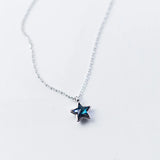 TrustDavis 925 Sterling Silver Star CZ Clavicle Necklace For Women