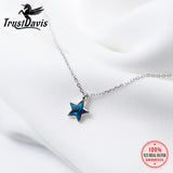 TrustDavis 925 Sterling Silver Star CZ Clavicle Necklace For Women