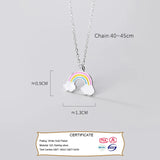 Davis 925 Sterling Silver Rainbow Pendant Necklace For Women