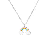 Davis 925 Sterling Silver Rainbow Pendant Necklace For Women