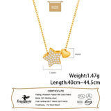 TrustDavis 925 Silver Necklace Sweet Star Heart CZ Pendant Necklace