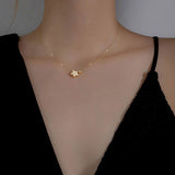 TrustDavis 925 Silver Necklace Sweet Star Heart CZ Pendant Necklace