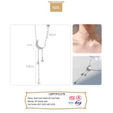TrustDavis 925 Silver Necklace Women Chock Moon Pendant Gift Fine Jewelry