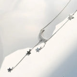 TrustDavis 925 Silver Necklace Women Chock Moon Pendant Gift Fine Jewelry