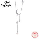 TrustDavis 925 Silver Necklace Women Chock Moon Pendant Gift Fine Jewelry