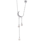 TrustDavis 925 Silver Necklace Women Chock Moon Pendant Gift Fine Jewelry
