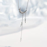 TrustDavis 925 Silver Necklace Women Chock Moon Pendant Gift Fine Jewelry