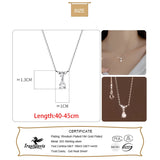 TrustDavis 925 Silver Necklace Wedding Party Zircon Water Drop Jewelry