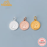 TrustDavis 925 Sterling Silver Charm Round Queen Coin Pendant Jewelry DZ317
