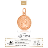 TrustDavis 925 Sterling Silver Charm Round Queen Coin Pendant Jewelry DZ317