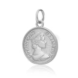 TrustDavis 925 Sterling Silver Charm Round Queen Coin Pendant Jewelry DZ317
