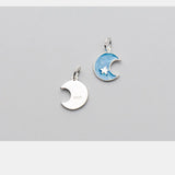 TrustDavis 925 Silver Moon Pendant DIY Necklace Bracelet HY634