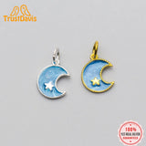 TrustDavis 925 Silver Moon Pendant DIY Necklace Bracelet HY634