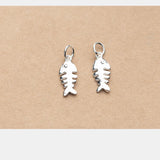 TrustDavis 925 Silver Pendant Fishbone Accessories Fine 925 Jewelry