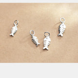 TrustDavis 925 Silver Pendant Fishbone Accessories Fine 925 Jewelry